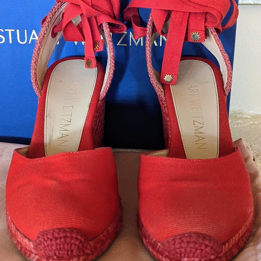 Stuart Weitzman Marguerite espadrille in poppy